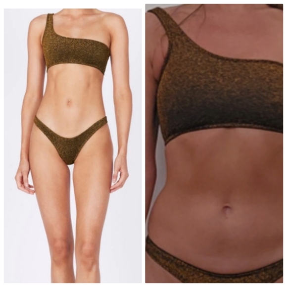 TRIANGL Melrose gold honey sparkle lurex  Bikini Set photo sample s - Picture 2 of 6